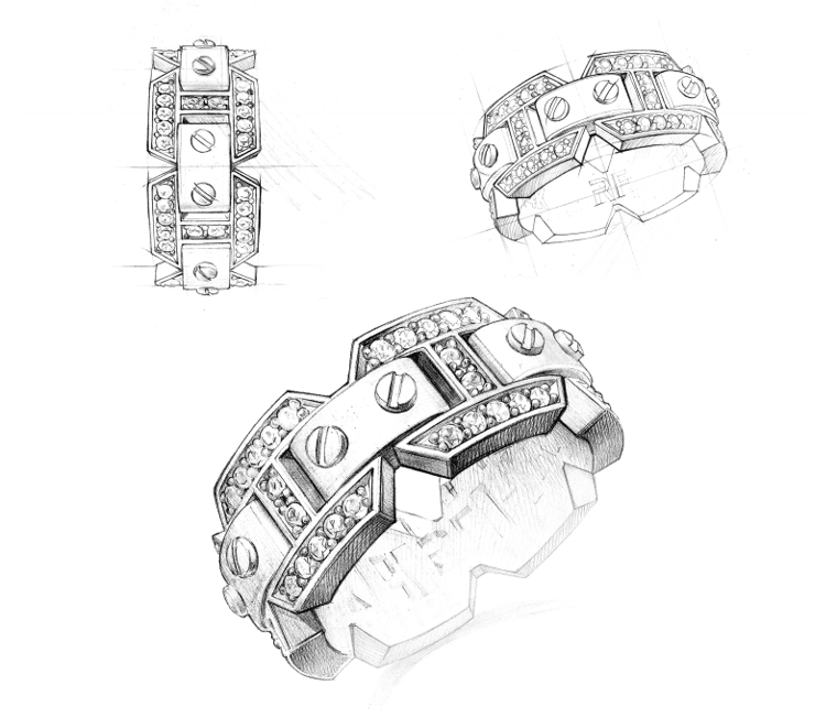 Sketch of Designer Rings