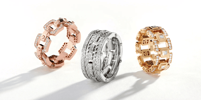 Rings in Yellow Gold, White Gold and Rose Gold
