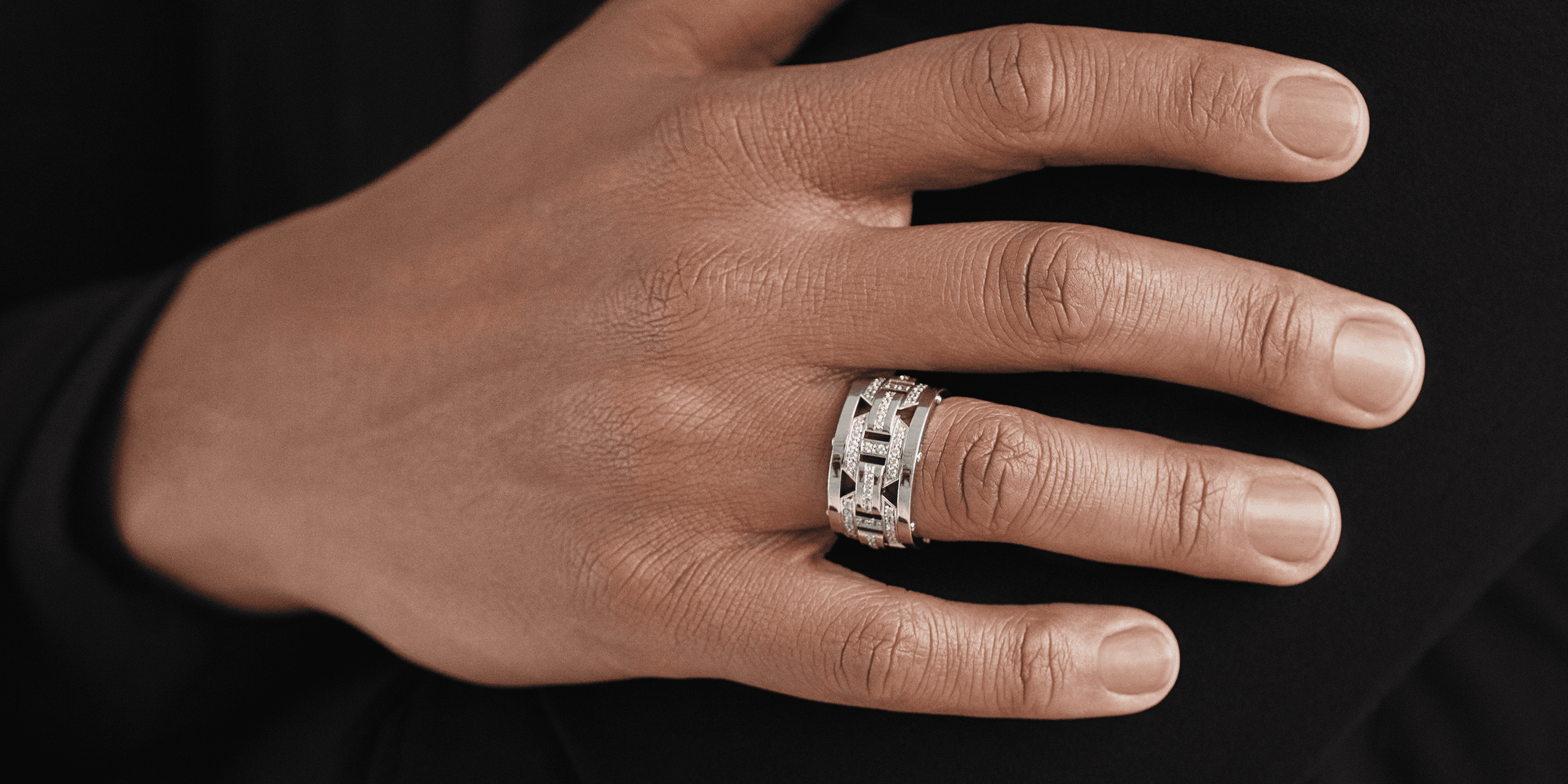 Wide Diamond Ring for Men